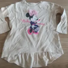 ミニーマウス七分袖110cmチュニック右ポケ付き