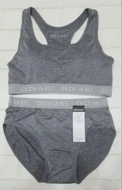 CECIL McBEE グレー ブラジャーショーツセット Lサイズ