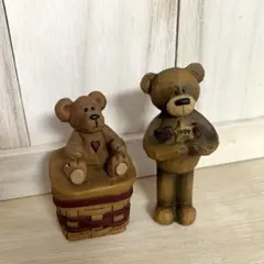 ★カントリー　くま置物 2点セット