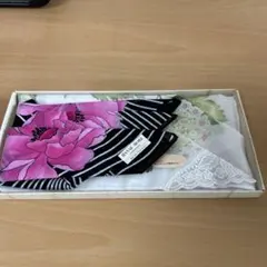 HANAEMORI ハンカチセット 黒/ピンク/白