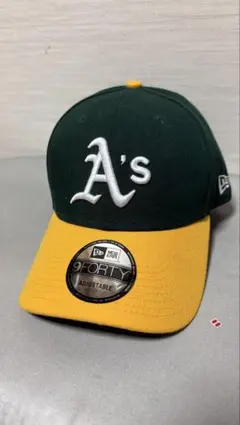 New Era 9FORTY A's ベースボールキャップ 緑/黄色