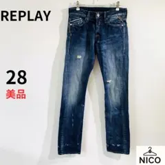 【人気モデル】REPLAY リプレイ WAITOM ダメージ加工 デニム 28