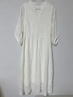 mysty woman オフホワイト ロングワンピース