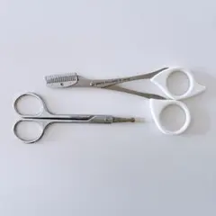 眉毛カットハサミ 2本セット 眉用はさみ アイブロウ メイク 美容グッズのサムネイル