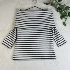 アントマリーズ AUNT MARIE'S ボーダーオフショルカットトップス