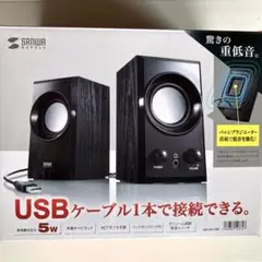 SANWA SUPPLY USBスピーカー 5W 木製