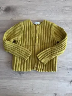 Bonpoint マスタードリブ編みカーディガン 2Y