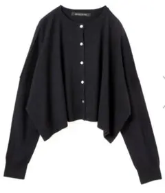 タグ付未使用 mizuiroind クルーネックショートカーディガン ネイビー