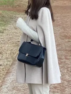 極美品 ZARA ケープコート マンテコ 金ボタン 黒 L ZARA ザラ マンテコ ウールブレンドコート 金ボタン ブラック L