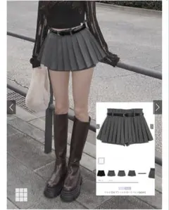 GRL ベルト付きプリーツスカートパンツ