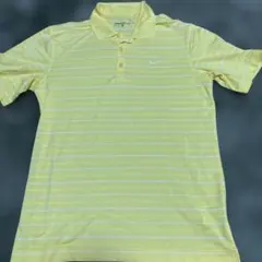 Nike Golf DRI-FIT イエロー ストライプ シャツ Lのサムネイル