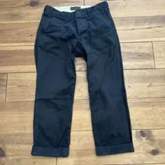 A vontade クロップド丈 チノトラウザーズパンツ S 濃紺 日本製のサムネイル