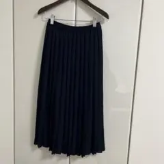 ユニクロ　シフォンプリーツスカート　ネイビー　S　美品