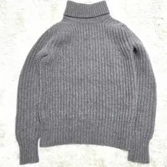 SLOANE スローン ウール 畦編み タートルネック セーター グレー S