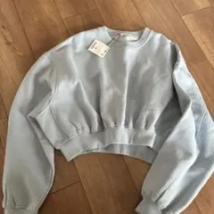 新品　ZARA クロップドスウェット L