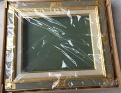 ⑪油彩額縁 P8 黒檀木製 未使用品 ダークブラウン ゴールドライン