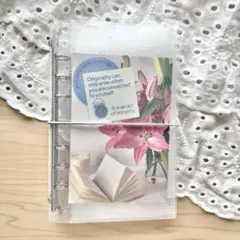 バインダー貯金 三つ折り 旅行日記 韓国っぽ リフィル 家計簿 韓国雑貨 花
