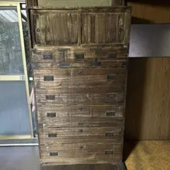 【京都市内無料配送】古い水屋箪笥 二段重ね 古家具 京都市内無料配送】古い水屋箪笥 二段重ね 古家具 - メルカリ