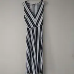 H&M Vネック ストライプ ワンピースドレス Mサイズ