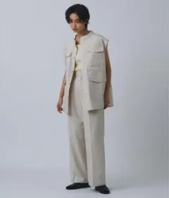 ベージュ カジュアルベスト サステナブル