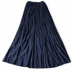 プリーツロングスカート ネイビー｜きれいめ・通勤・卒業式・オールシーズン