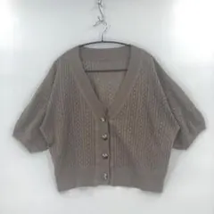 E hyphen world gallery 半袖カーディガン モカのサムネイル