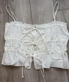 ZARA 新品　リボン　ホワイト　ビスチェ　白　XS