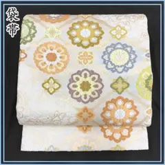 602y14〇袋帯 菱繋ぎ宝相華 花唐草 金糸〇美品 成人式 結婚式 振袖 礼装
