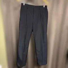 【美品】ユニクロ タックワイドパンツ ライトブラック S スラックス