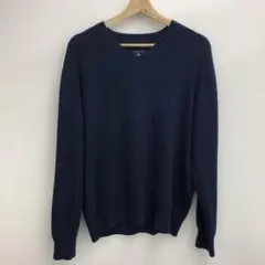 Mitsumine Vネック ニット セーター ネイビー LLのサムネイル