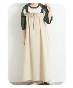 SM2❥コットンナイロンハーフジップジャンパースカート❥ベージュ