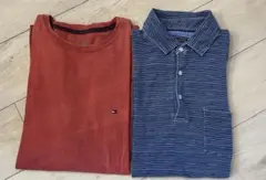トミーヒルフィガー ポロシャツ Tシャツ Lサイズ２枚セット メンズ