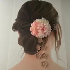 髪飾り ヘアアクセサリー お花 ピンク