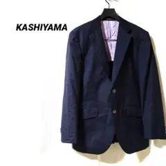 3773K カシヤマ オンワード ネイビー テーラードジャケット　裏地 春秋　M