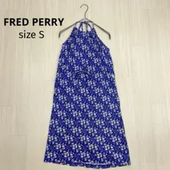 ☆ FRED PERRY フレッドペリー 花柄 ホルターネック ワンピース Sのサムネイル