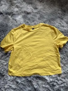クロップドTシャツ ショート丈 イエロー