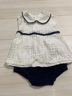 ベビー bizzu ブラウス ブルマ ホワイト ネイビー レース
