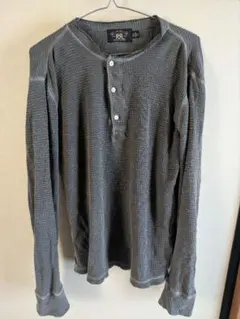 RRL ダブルアールエル 黒 サーマル ロンT フェード 木村拓哉 ワッフル