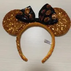 ディズニー　ミッキー耳カチューシャ オレンジ・黒　ハロウィン