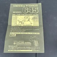 MGC Smith & Wesson Model 645 取扱説明書のサムネイル