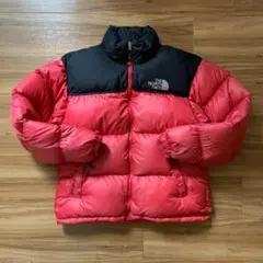 Ｍノースフェイス700フィルレッドブラック赤黒ヌプシダウンジャケット