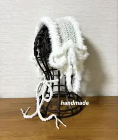 MF28編み物イヤーマフ　ヘッドドレス　バブーシュカ　イヤーウォーマー　マフラー