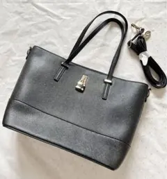 トートバッグ 2way ビジネス 就活 仕事 フォーマル 黒 ブラック 自立