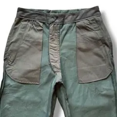 70's GREEN COTTON WORK PANTS VINTAGE OLD