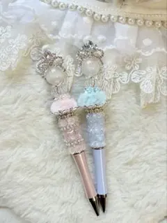 46 ティアラグラデペン　カスタムボールペンpom.姫系　夢かわ