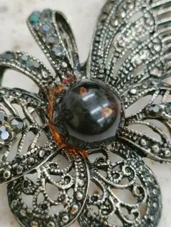 アンティークブローチ　琥珀　レトロ　ヴィンテージ