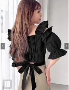 【新品】オフショルバックリボン♡スナイデル、マジェスティックレゴン系、ブラック