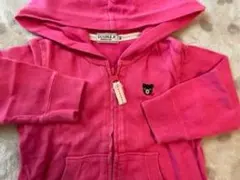 ダブルB　パーカ　80　きれいピンク　胸お顔刺繍　トレーナー　ミキハウス