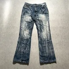 00s archive flare denim pants Y2K bleach