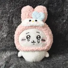 【うさみみフード ピンク】ちいかわ 10cm ぬい服 ハンドメイド